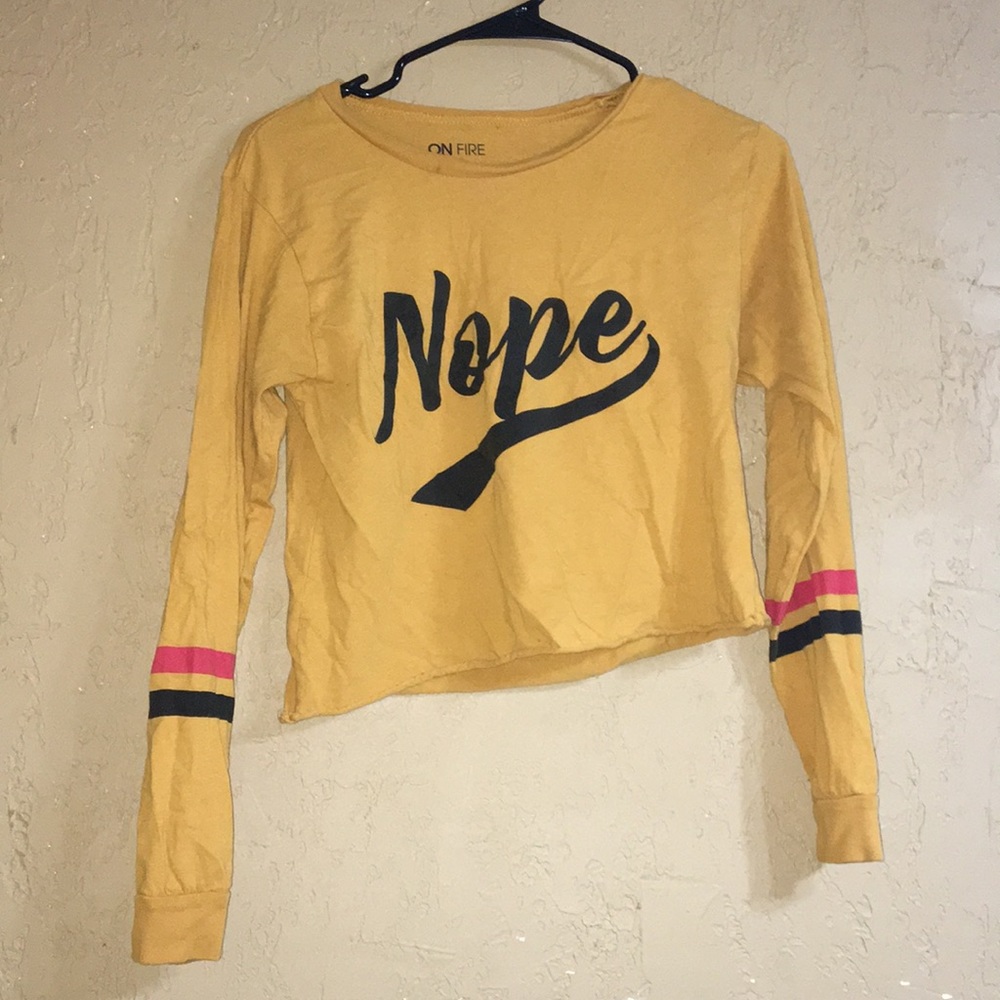 Cropped Graphic Mustard Yellow Crewneck